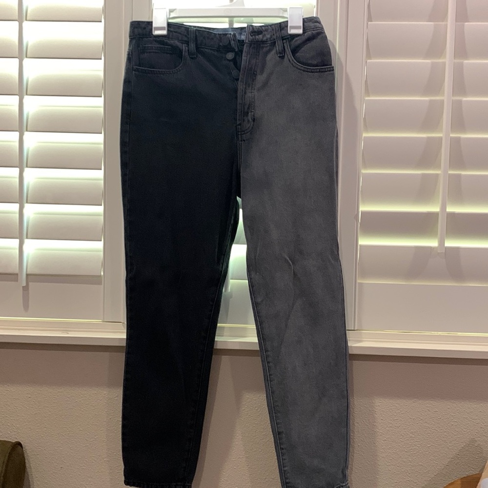 Black Discolored Straight Jeans